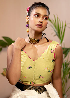 Mint Green Cotton Designer Blouse