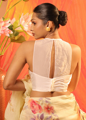 White Halter Neck Designer Blouse