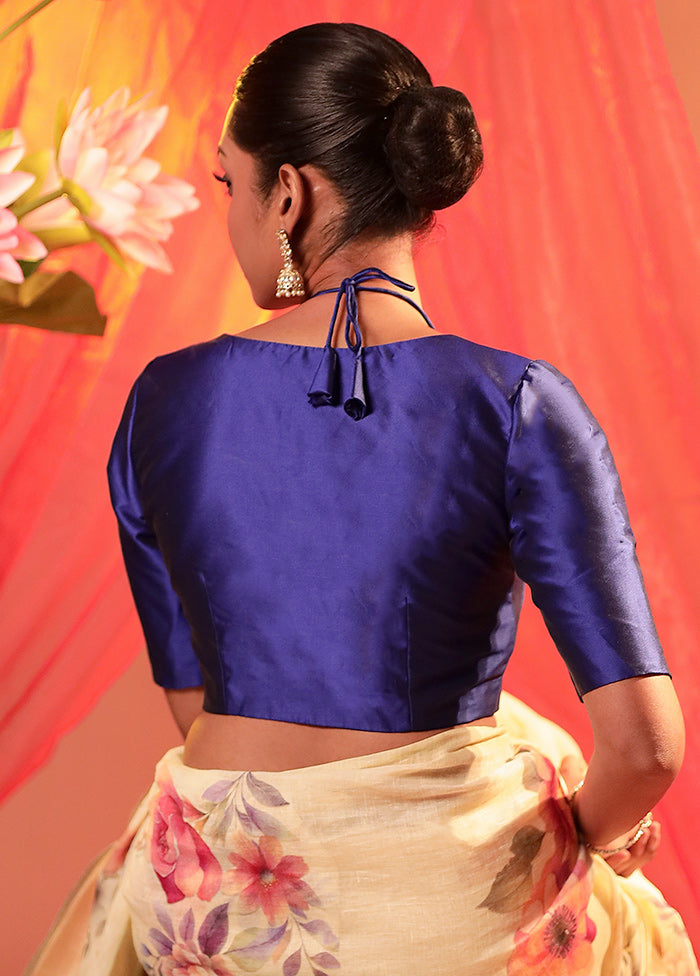 Royal Blue Elbow Sleeve Designer Blouse