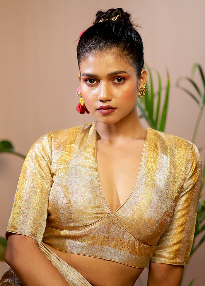 Gold Tissue Designer Blouse