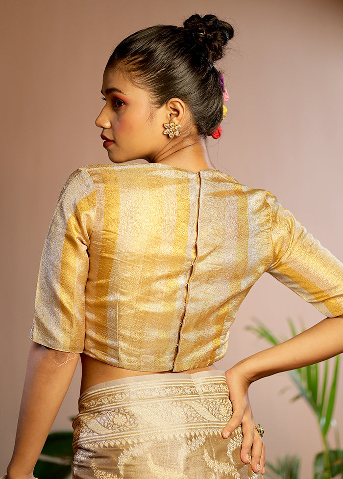 Gold Tissue Designer Blouse
