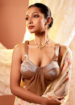 Bronze Sweetheart Neck Designer Blouse