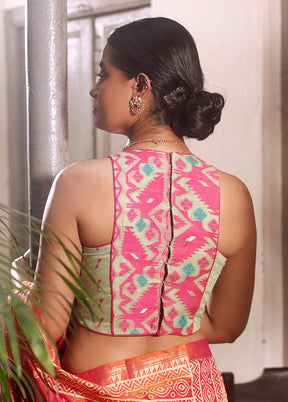 Pista Green Halter Neck Designer Blouse