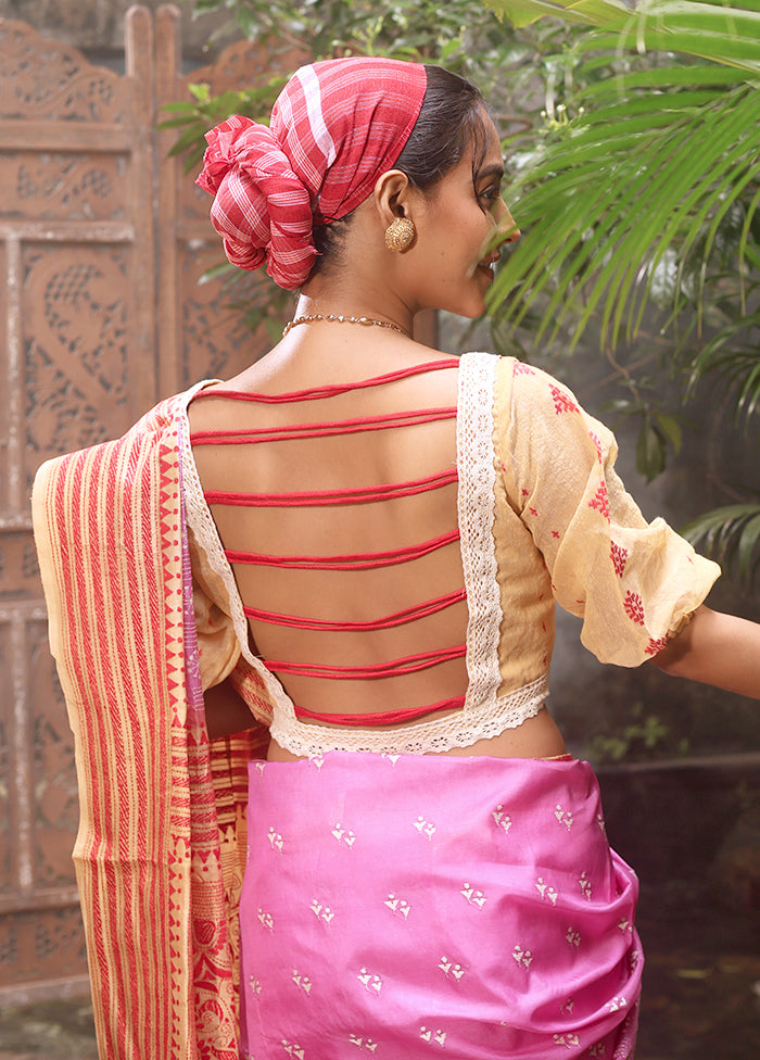 Beige  V Neck Designer Blouse