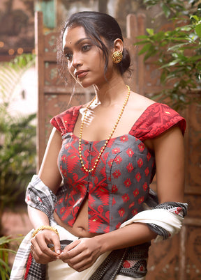 Grey  Square Neck Designer Blouse