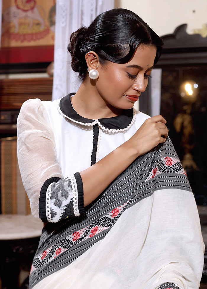 Cream  Collar Neck Designer Blouse