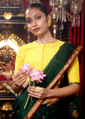 Yellow  High Neck Designer Blouse