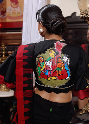 Black  Sweetheart Neck Designer Blouse