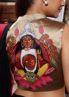 Bronze Collar Neck Designer Blouse