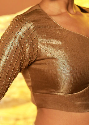 Bronze Sweetheart Neck Designer Blouse Piece