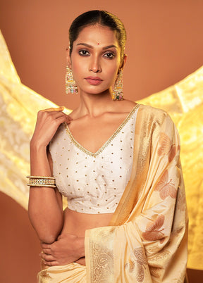 White V Neck Designer Blouse Piece