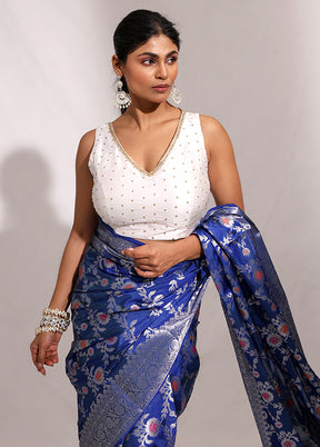 White  V Neck Designer Blouse