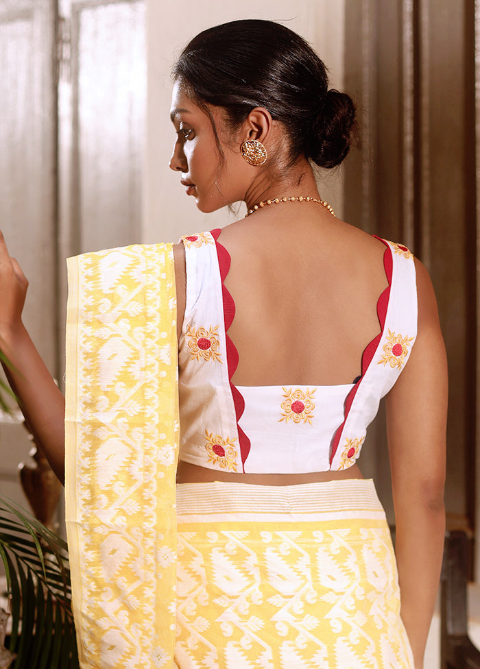 White  Square Neck Designer Blouse