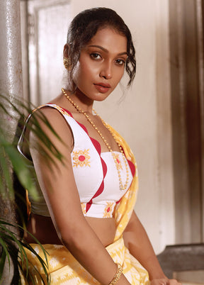 White  Square Neck Designer Blouse