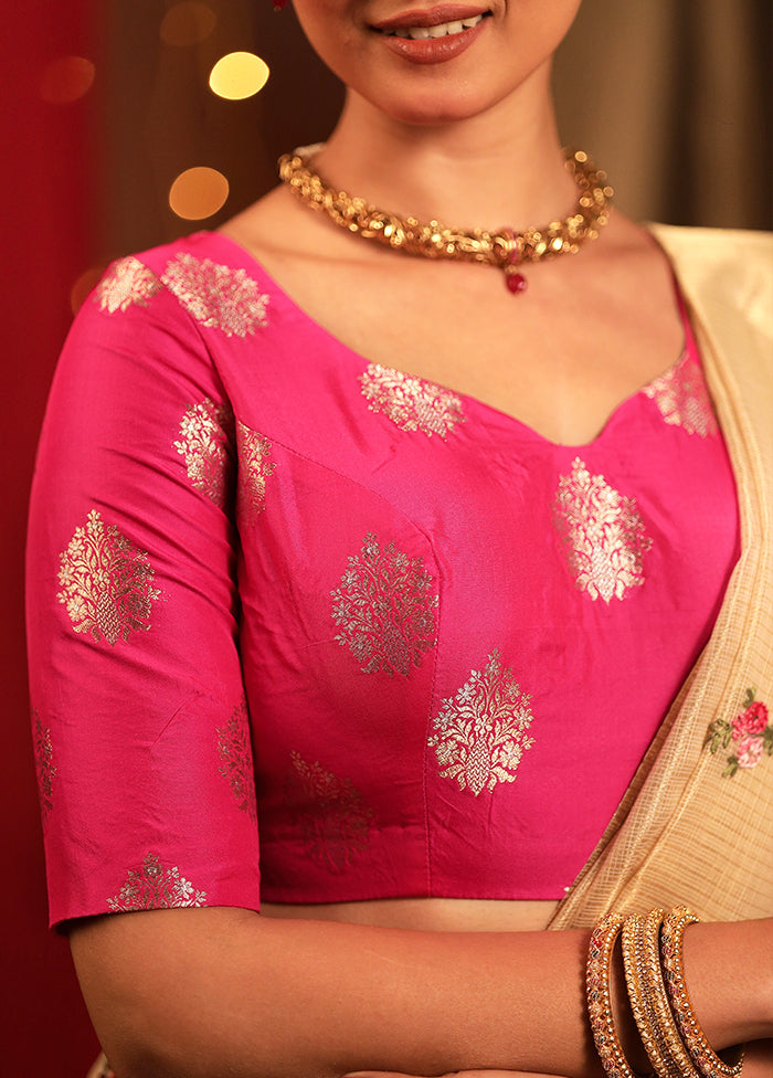 Pink Brocade Designer Blouse