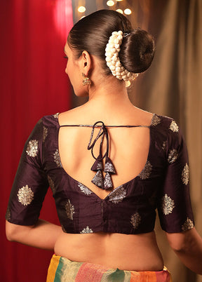 Purple Brocade Designer Blouse