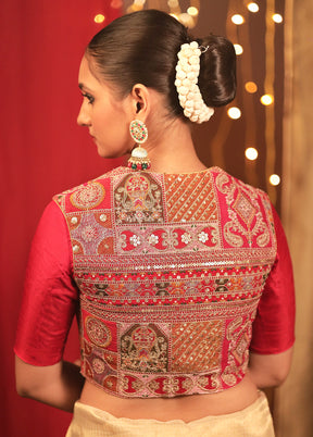 Red Embroidered Designer Blouse
