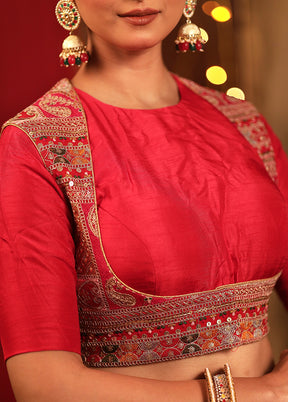 Red Embroidered Designer Blouse