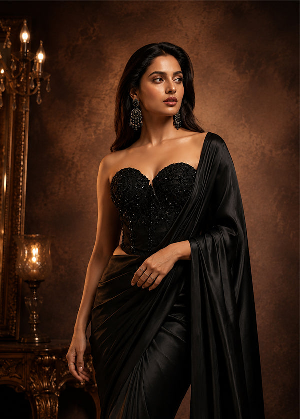 Black Designer Neck Designer Blouse