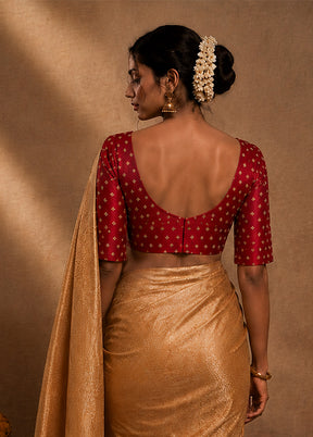 Red Round Neck Designer Blouse