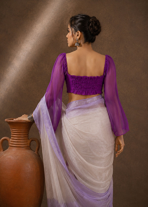 Purple Sweetheart Neck Designer Blouse