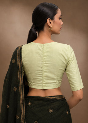 Mint Green High Neck Designer Blouse