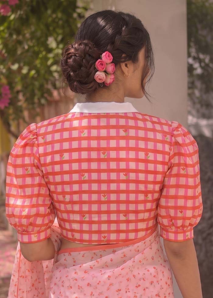 Red Collar Neck Designer Blouse