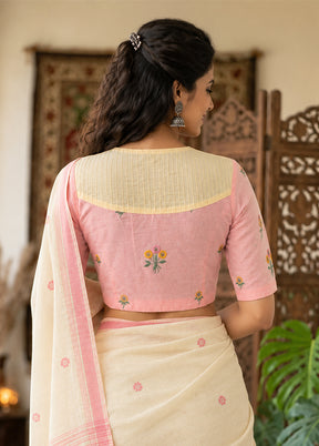 Baby Pink High Neck Designer Blouse