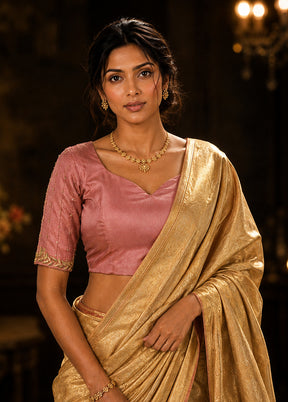 Peach Sweetheart  Neck Designer Blouse