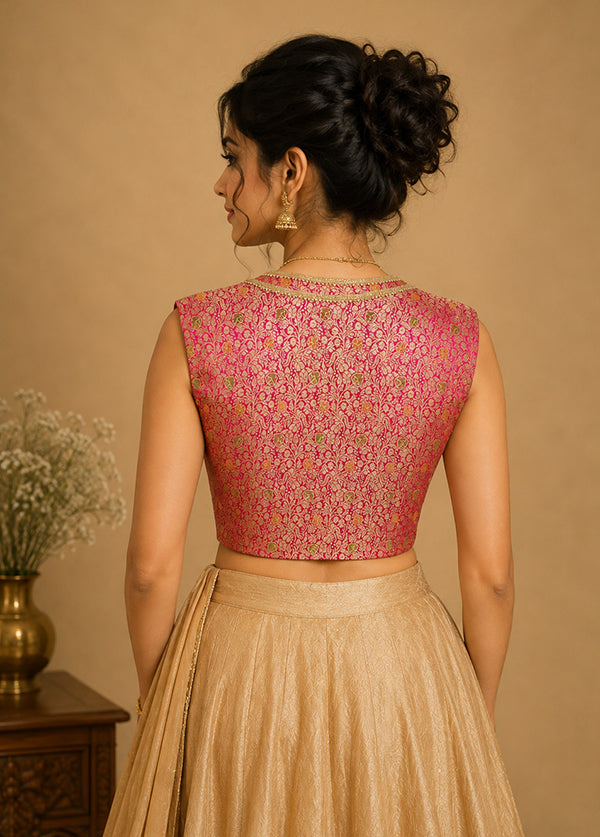 Rani Pink Designer  Neck Designer Blouse