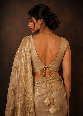 Bronze V Neck Designer Blouse