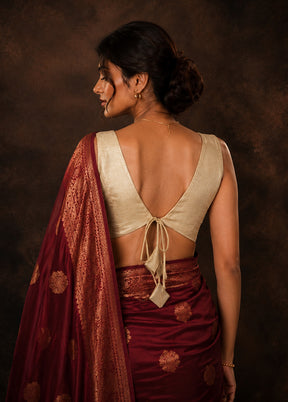 Gold V Neck Designer Blouse