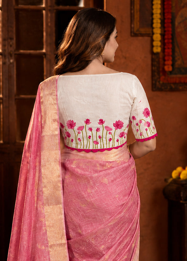 White  Sweetheart Neck Designer Blouse