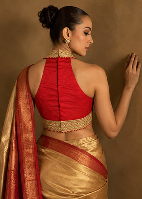 Red Designer Neck Designer Blouse