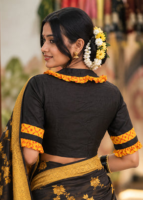 Black  Collar Neck Designer Blouse