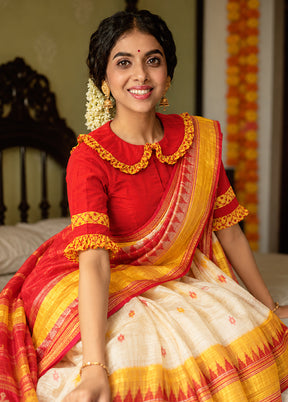 Red Collar Neck Designer Blouse
