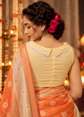 Yellow  Designer Neck Designer Blouse
