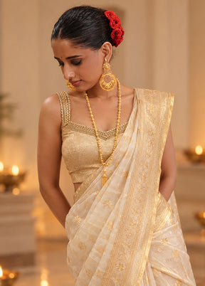 Gold Pentagon Neck Designer Blouse