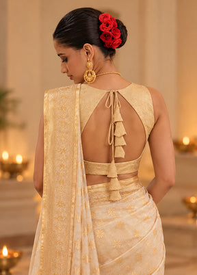 Gold Pentagon Neck Designer Blouse