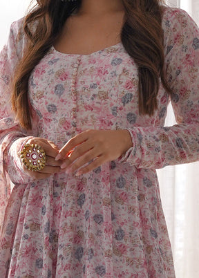 3 Pc Pink Readymade Silk Suit Set - Indian Silk House Agencies