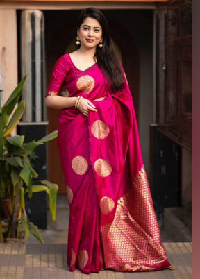 Rani Spun Silk Saree With Blouse Piece