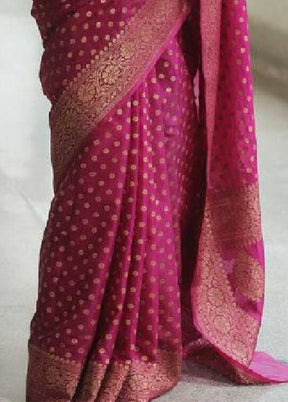 Purple Spun Silk Saree With Blouse Piece