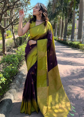 Multicolor Spun Silk Saree With Blouse Piece