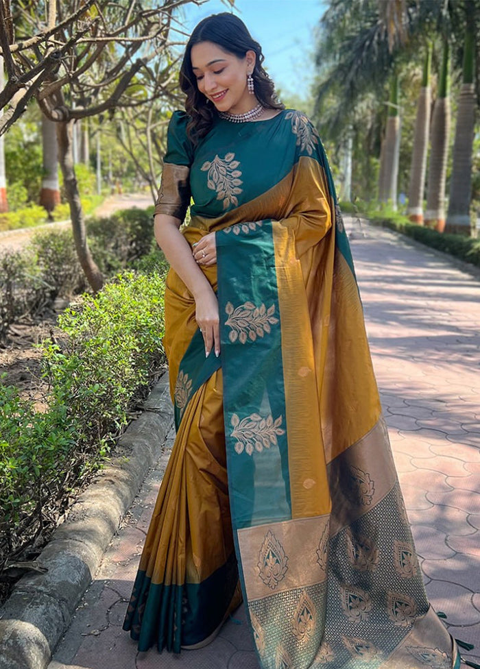 Multicolor Spun Silk Saree With Blouse Piece