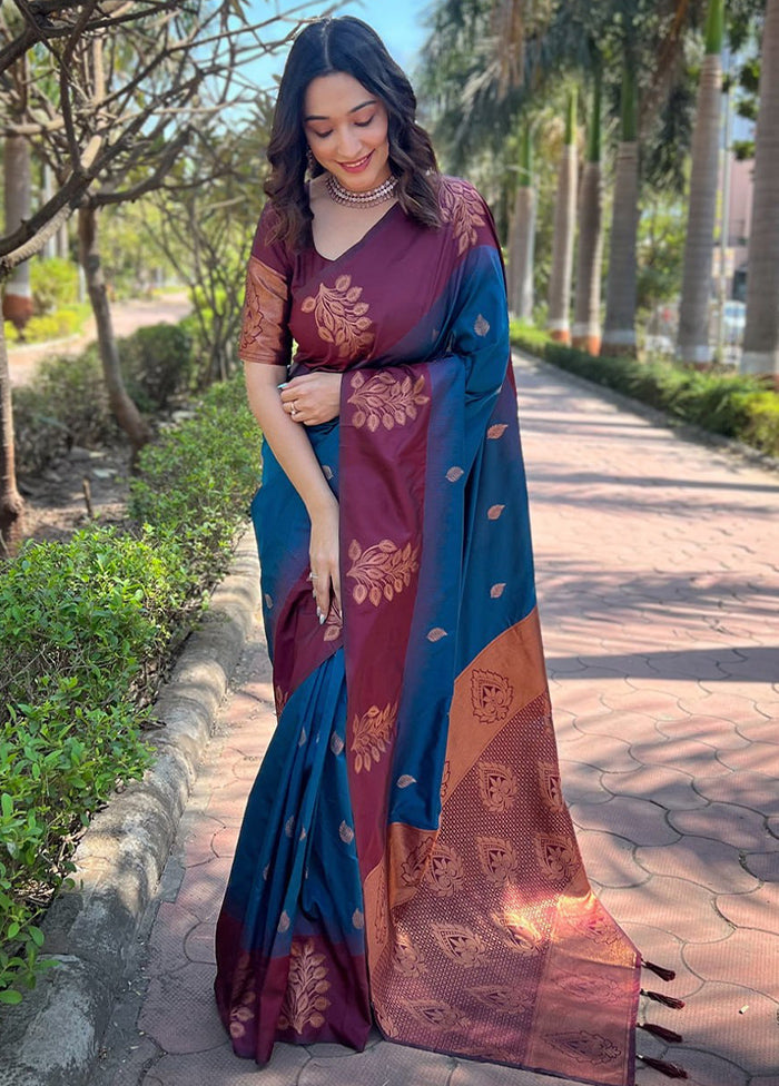 Multicolor Spun Silk Saree With Blouse Piece
