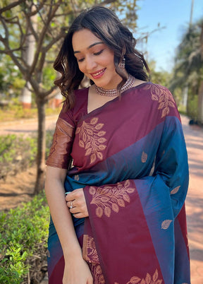 Multicolor Spun Silk Saree With Blouse Piece