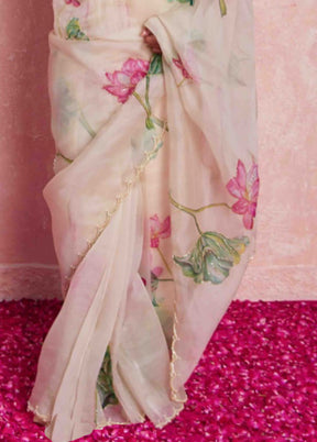 White Spun Silk Saree With Blouse Piece