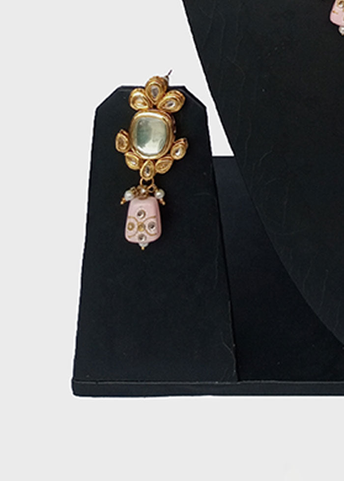 Gold Plated Kundan Jewellery Set With Pink Polki - Indian Silk House Agencies