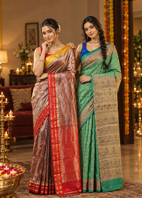 Deep Daan Duo – Red Kanjivaram & Green Printed Silk Sarees