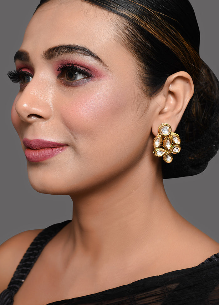 Gold Tone Handcrafted Kundan Earrings - Indian Silk House Agencies